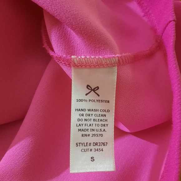 Everly Womens Hot Barbiecore Pink A-Line Dress Exposed Blue Back Zip Size Small - Picture 4 of 5